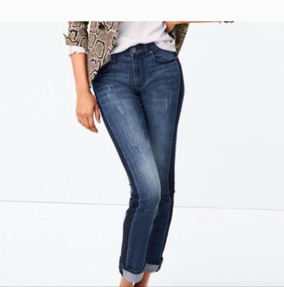 CAbi Tuxedo High Rise Straight Jeans Style # 3750